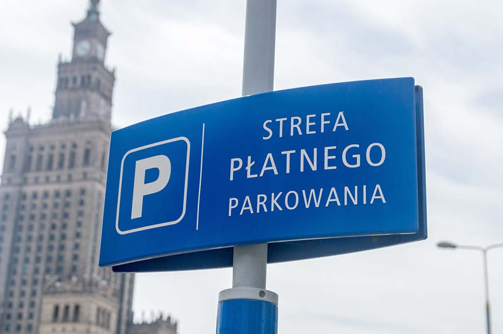 Znak strefa płatnego Parkowania Warszawa